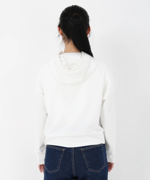 UNIVERVAL MUSE(ユニバーバル ミューズ)の「ライトダンボール_フリルフードパーカー(Tシャツ/カットソー・レディース・ライトグレー/ブラック/オフホワイト・2)」の6枚目の写真