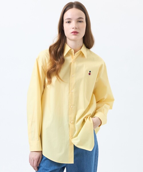 MACKINTOSH PHILOSOPHY(マッキントッシュ フィロソフィー)の「【WEB&一部店舗限定】バッキンガムベア ワッペンレギュラーカラーシャツ(シャツ/ブラウス・レディース・ブルー系その他2/ホワイト/イエロー・38)」の3枚目の写真