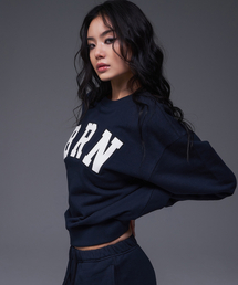 W BRN RELAX FIT SWEATSHIRTS [NAVY]