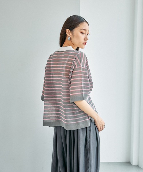 LEPSIM（レプシィム）の「12ゲージシアースキッパーSS　664904【KKfashion紹介アイテム】（ニット/セーター・レディース・ライトブルー/ブラック/ホワイト×ブラック/グレー系その他・FREE）」の18枚目の写真