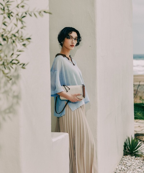 LEPSIM（レプシィム）の「12ゲージシアースキッパーSS　664904【KKfashion紹介アイテム】（ニット/セーター・レディース・ライトブルー/ブラック/ホワイト×ブラック/グレー系その他・FREE）」の22枚目の写真