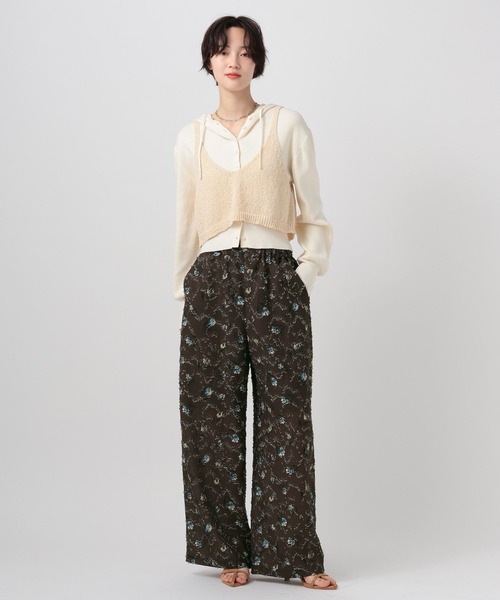 BAYFLOW（ベイフロー）の「[ウエストゴム仕様]カットジャガード柄パンツ（その他パンツ・レディース・ダークブラウン/ブラック・FREE）」の10枚目の写真