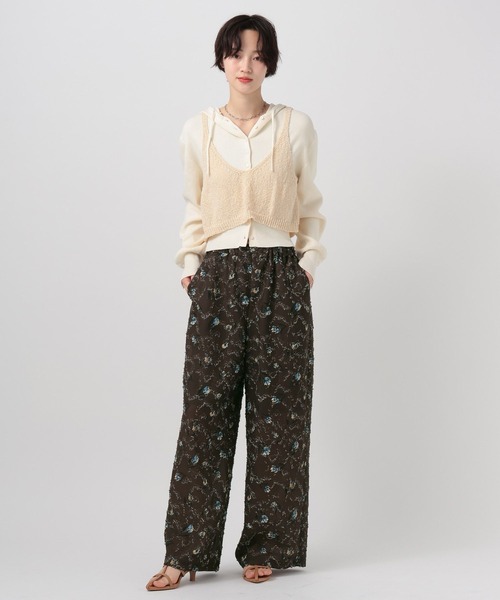 BAYFLOW（ベイフロー）の「[ウエストゴム仕様]カットジャガード柄パンツ（その他パンツ・レディース・ダークブラウン/ブラック・FREE）」の11枚目の写真