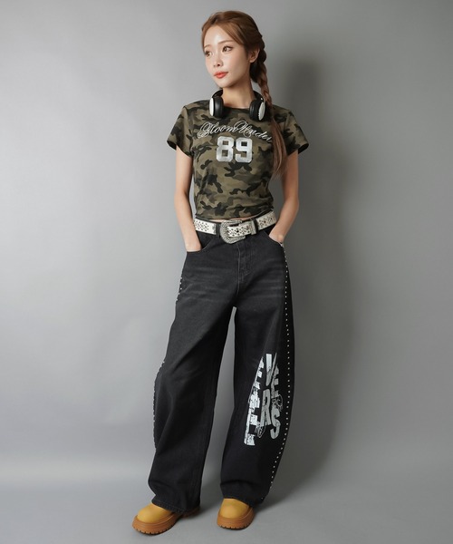 SPINNS（スピンズ）の「サイドスタッズバルーンパンツ/バディガール（その他パンツ・レディース・ブルー/ブラック・ONESIZE）」の7枚目の写真