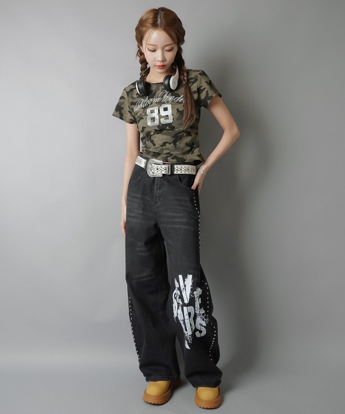 SPINNS（スピンズ）の「サイドスタッズバルーンパンツ/バディガール（その他パンツ・レディース・ブルー/ブラック・ONESIZE）」の10枚目の写真