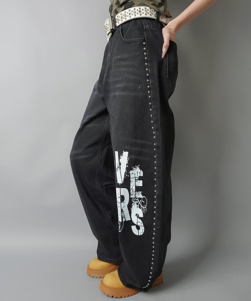 SPINNS（スピンズ）の「サイドスタッズバルーンパンツ/バディガール（その他パンツ・レディース・ブルー/ブラック・ONESIZE）」の5枚目の写真