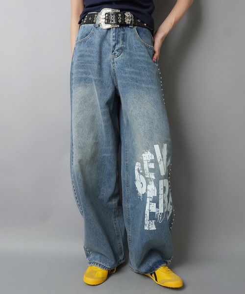 SPINNS（スピンズ）の「サイドスタッズバルーンパンツ/バディガール（その他パンツ・レディース・ブルー/ブラック・ONESIZE）」の15枚目の写真