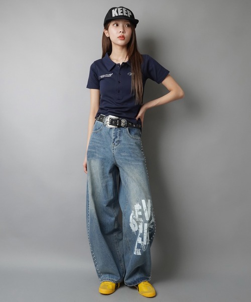 SPINNS（スピンズ）の「サイドスタッズバルーンパンツ/バディガール（その他パンツ・レディース・ブルー/ブラック・ONESIZE）」の19枚目の写真