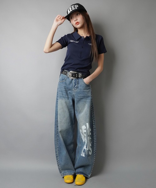 SPINNS（スピンズ）の「サイドスタッズバルーンパンツ/バディガール（その他パンツ・レディース・ブルー/ブラック・ONESIZE）」の20枚目の写真