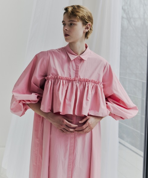 PERNA(ペルナ)の「ペプラムシャツワンピース(ワンピース・レディース・ピンク/ブラック・MEDIUM/LARGE)」の16枚目の写真