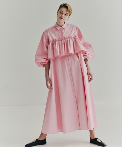 PERNA(ペルナ)の「ペプラムシャツワンピース(ワンピース・レディース・ピンク/ブラック・MEDIUM/LARGE)」の18枚目の写真