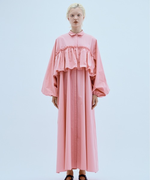 PERNA(ペルナ)の「ペプラムシャツワンピース(ワンピース・レディース・ピンク/ブラック・MEDIUM/LARGE)」の11枚目の写真