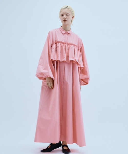 PERNA(ペルナ)の「ペプラムシャツワンピース(ワンピース・レディース・ピンク/ブラック・MEDIUM/LARGE)」の7枚目の写真