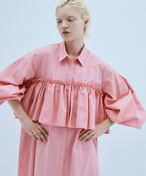 PERNA(ペルナ)の「ペプラムシャツワンピース(ワンピース・レディース・ピンク/ブラック・MEDIUM/LARGE)」の14枚目の写真