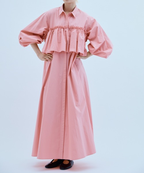 PERNA(ペルナ)の「ペプラムシャツワンピース(ワンピース・レディース・ピンク/ブラック・MEDIUM/LARGE)」の15枚目の写真