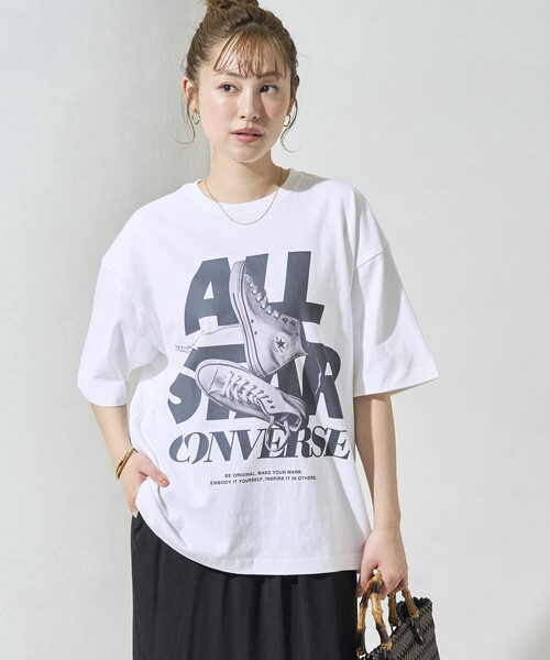 CONVERSE(コンバース)の「CONVERSE/コンバース 別注 ヴィンテージライク フォト TEE(Tシャツ/カットソー・メンズ・ブラック系その他/オフホワイト/チャコールグレー/ブラック/ホワイト系その他/ホワイト・SMALL/LARGE/MEDIUM)」の3枚目の写真