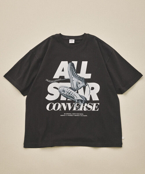 CONVERSE(コンバース)の「CONVERSE/コンバース 別注 ヴィンテージライク フォト TEE(Tシャツ/カットソー・メンズ・ブラック系その他/オフホワイト/チャコールグレー/ブラック/ホワイト系その他/ホワイト・SMALL/LARGE/MEDIUM)」の5枚目の写真