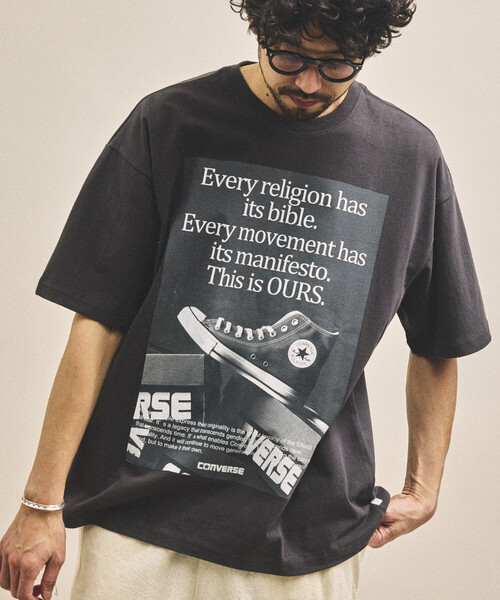 CONVERSE(コンバース)の「CONVERSE/コンバース 別注 ヴィンテージライク フォト TEE(Tシャツ/カットソー・メンズ・ブラック系その他/オフホワイト/チャコールグレー/ブラック/ホワイト系その他/ホワイト・SMALL/LARGE/MEDIUM)」の6枚目の写真