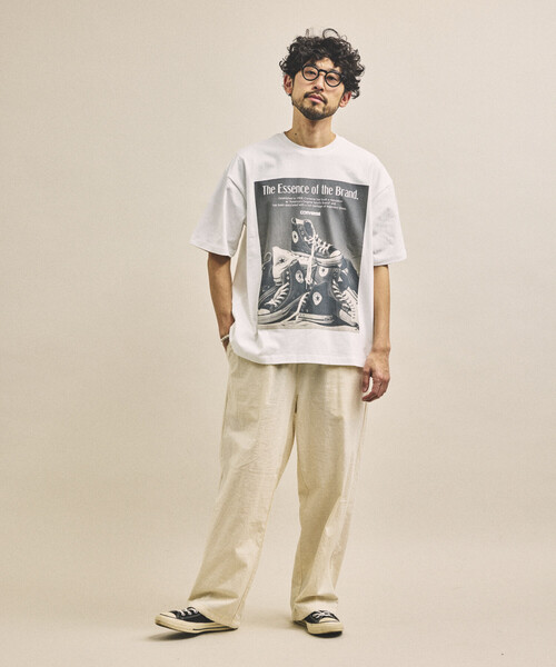 CONVERSE(コンバース)の「CONVERSE/コンバース 別注 ヴィンテージライク フォト TEE(Tシャツ/カットソー・メンズ・ブラック系その他/オフホワイト/チャコールグレー/ブラック/ホワイト系その他/ホワイト・SMALL/LARGE/MEDIUM)」の17枚目の写真