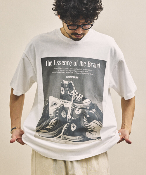 CONVERSE(コンバース)の「CONVERSE/コンバース 別注 ヴィンテージライク フォト TEE(Tシャツ/カットソー・メンズ・ブラック系その他/オフホワイト/チャコールグレー/ブラック/ホワイト系その他/ホワイト・SMALL/LARGE/MEDIUM)」の18枚目の写真