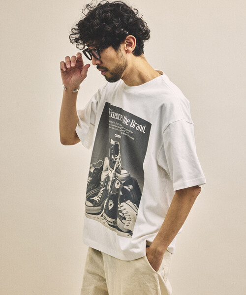 CONVERSE(コンバース)の「CONVERSE/コンバース 別注 ヴィンテージライク フォト TEE(Tシャツ/カットソー・メンズ・ブラック系その他/オフホワイト/チャコールグレー/ブラック/ホワイト系その他/ホワイト・SMALL/LARGE/MEDIUM)」の19枚目の写真