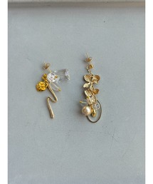 【musk】二連ゴールドフラワーピアス(MA)