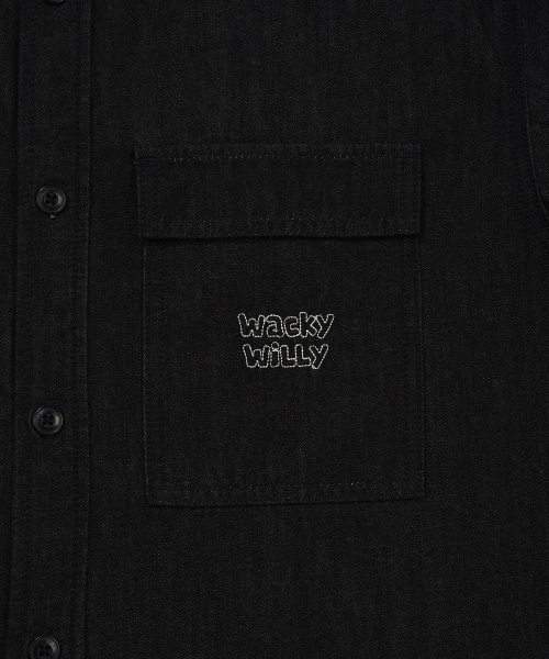 Wacky WiLLy（ワッキーウィリー）の「[26SS] イージーデニム半袖シャツ ブラック（シャツ/ブラウス・レディース・その他・SMALL/MEDIUM/LARGE/X-LARGE）」の5枚目の写真