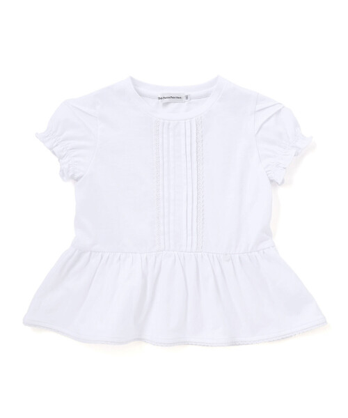 BeBe Petits Pois Vert(ベベプチポワヴェール)の「【店舗限定】レースタックフレア天竺半袖Tシャツ(Tシャツ/カットソー・キッズ・ブラック/ホワイト・130cm/120cm/140cm/110cm/150cm)」の15枚目の写真