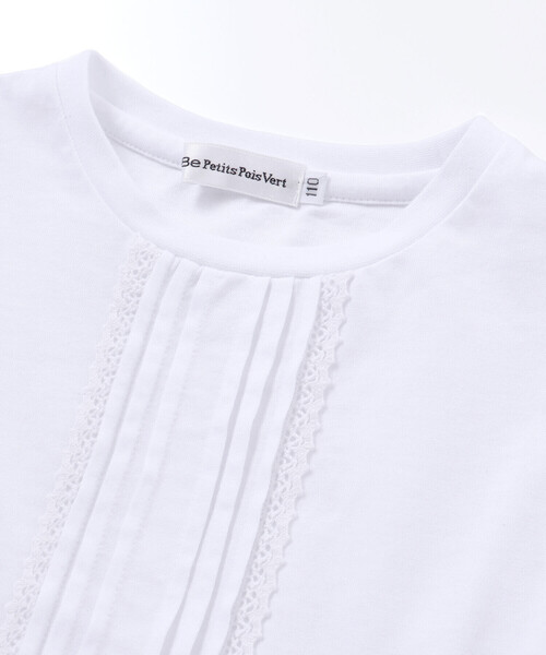 BeBe Petits Pois Vert(ベベプチポワヴェール)の「【店舗限定】レースタックフレア天竺半袖Tシャツ(Tシャツ/カットソー・キッズ・ブラック/ホワイト・130cm/120cm/140cm/110cm/150cm)」の17枚目の写真