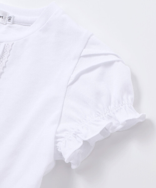 BeBe Petits Pois Vert(ベベプチポワヴェール)の「【店舗限定】レースタックフレア天竺半袖Tシャツ(Tシャツ/カットソー・キッズ・ブラック/ホワイト・130cm/120cm/140cm/110cm/150cm)」の19枚目の写真