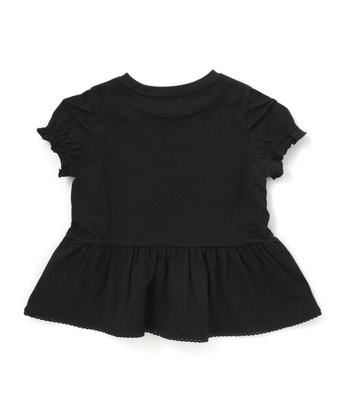 BeBe Petits Pois Vert(ベベプチポワヴェール)の「【店舗限定】レースタックフレア天竺半袖Tシャツ(Tシャツ/カットソー・キッズ・ブラック/ホワイト・130cm/120cm/140cm/110cm/150cm)」の6枚目の写真