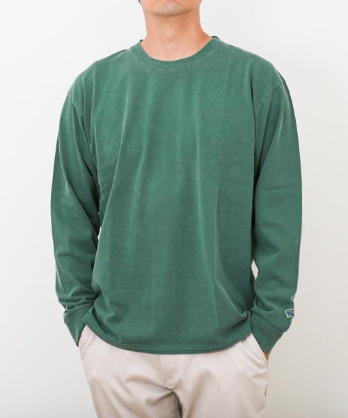JEMORGAN(ジェーイーモーガン)の「JEMORGAN 16 -天竺 ピグメントL S T(Tシャツ/カットソー・メンズ・ホワイト/グリーン/オレンジ/パープル/ブラック/サックスブルー・L/M/XL)」の3枚目の写真