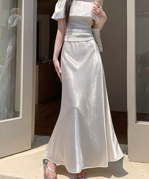サテンマーメイドスカート