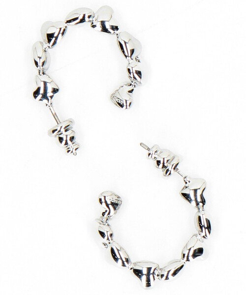 BASICKS(ベイシックス)の「BASICKS/ベイシックス Heart Dropped Earrings / a-AC23 / ハートモチーフ フープピアス(ピアス(両耳用)・レディース・シルバー・ONE SIZE)」の1枚目の写真