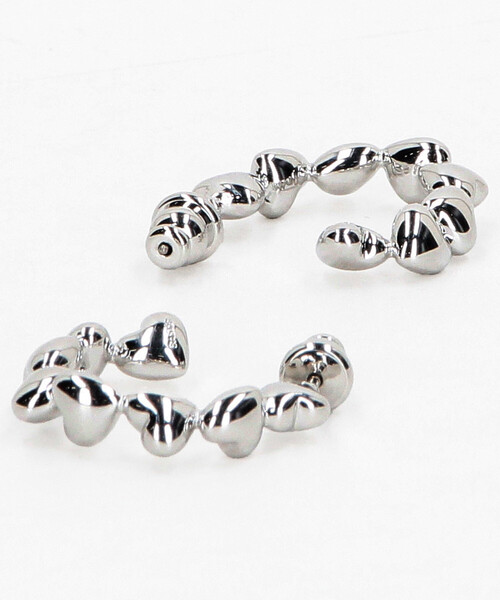 BASICKS(ベイシックス)の「BASICKS/ベイシックス Heart Dropped Earrings / a-AC23 / ハートモチーフ フープピアス(ピアス(両耳用)・レディース・シルバー・ONE SIZE)」の2枚目の写真