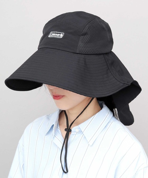 COLEMAN(コールマン)の「撥水ナイロン ロングバイザー メッシュ切替 ジェットハット ビッグサンシェード付き(ハット・メンズ・ブラック/グレー/オフホワイト・FREE)」の6枚目の写真
