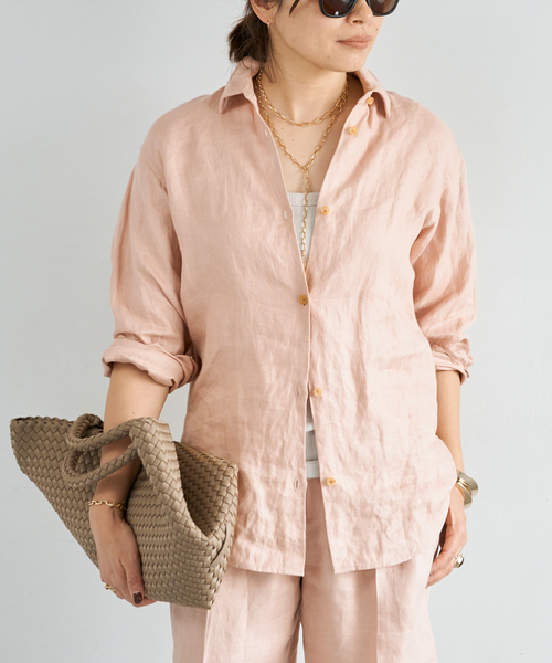 Deuxieme Classe（ドゥーズィエムクラス）の「*OGLINEN シャツ（シャツ/ブラウス・レディース・バーガンディー・FREE）」の6枚目の写真