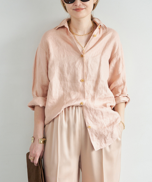 Deuxieme Classe（ドゥーズィエムクラス）の「*OGLINEN シャツ（シャツ/ブラウス・レディース・バーガンディー・FREE）」の12枚目の写真