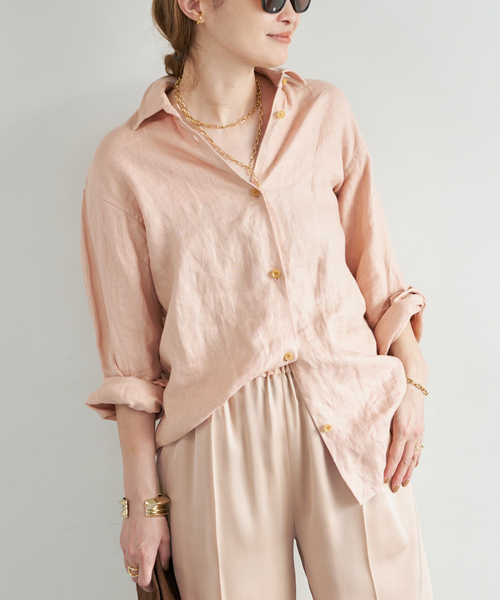 Deuxieme Classe（ドゥーズィエムクラス）の「*OGLINEN シャツ（シャツ/ブラウス・レディース・バーガンディー・FREE）」の13枚目の写真