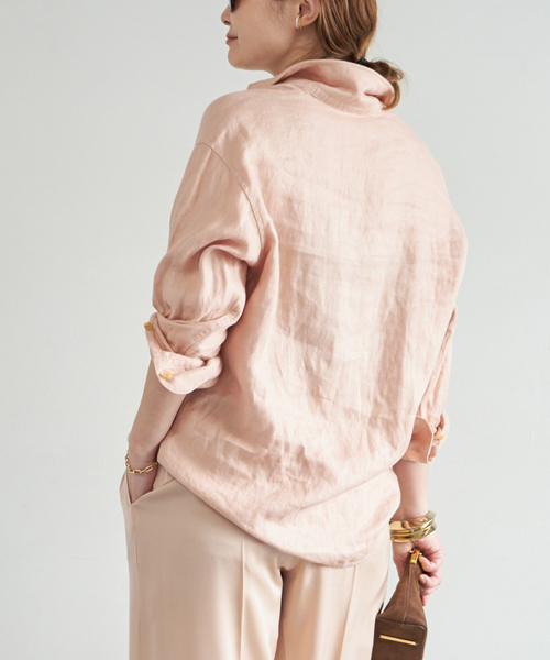 Deuxieme Classe(ドゥーズィエムクラス)の「*OGLINEN シャツ(シャツ/ブラウス・レディース・バーガンディー/ホワイト/アイボリー・FREE)」の9枚目の写真