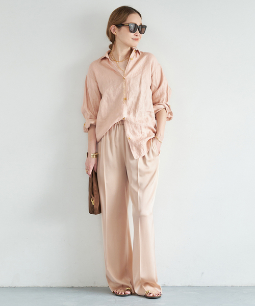 Deuxieme Classe(ドゥーズィエムクラス)の「*OGLINEN シャツ(シャツ/ブラウス・レディース・バーガンディー/ホワイト/アイボリー・FREE)」の10枚目の写真