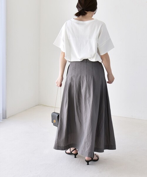 quaranciel（カランシエル）の「quaranciel:〈接触冷感/汗染み防止加工/洗濯機可能〉CAT プリント TEE（Tシャツ/カットソー・レディース・ホワイト系2/ホワイト系1/ホワイト系3・ONE SIZE）」の5枚目の写真