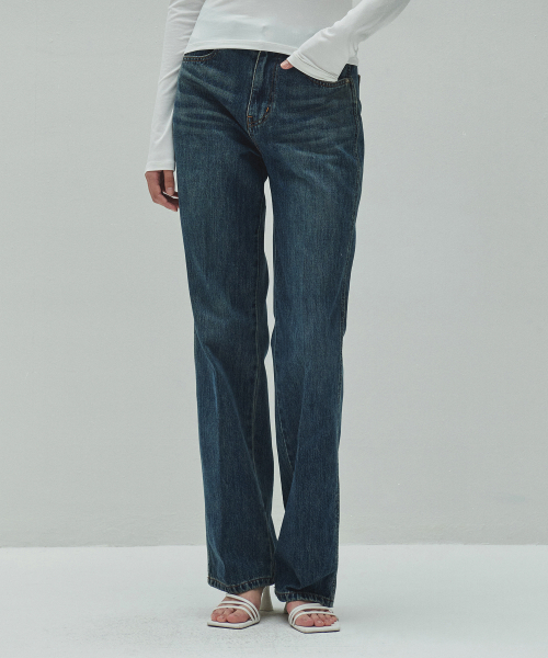 DIAGONAL(ダイアゴナル)の「BASIC LINE DENIM PANTS (dark blue)(デニムパンツ・レディース・その他・SMALL/MEDIUM)」の1枚目の写真