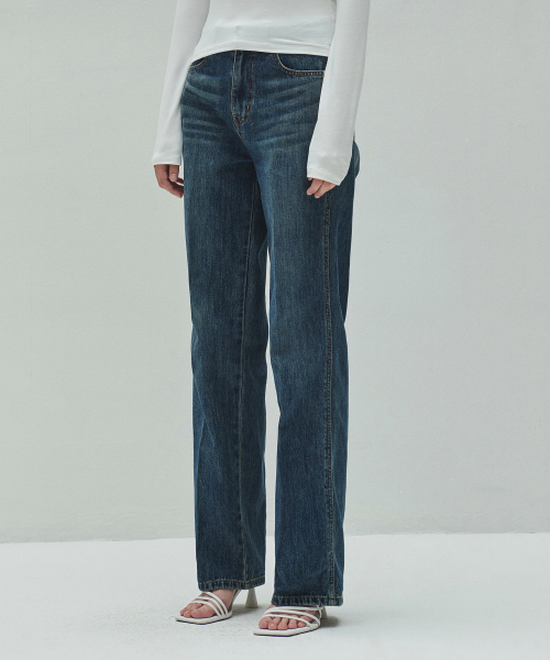 DIAGONAL(ダイアゴナル)の「BASIC LINE DENIM PANTS (dark blue)(デニムパンツ・レディース・その他・SMALL/MEDIUM)」の2枚目の写真