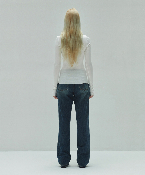 DIAGONAL(ダイアゴナル)の「BASIC LINE DENIM PANTS (dark blue)(デニムパンツ・レディース・その他・SMALL/MEDIUM)」の4枚目の写真