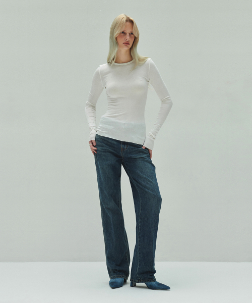 DIAGONAL(ダイアゴナル)の「BASIC LINE DENIM PANTS (dark blue)(デニムパンツ・レディース・その他・SMALL/MEDIUM)」の5枚目の写真
