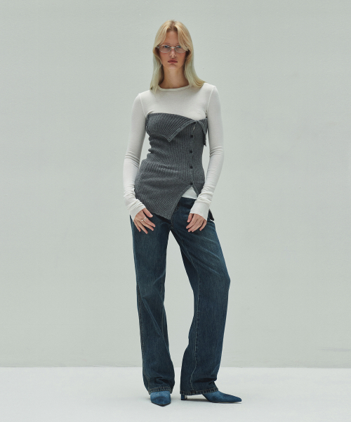 DIAGONAL(ダイアゴナル)の「BASIC LINE DENIM PANTS (dark blue)(デニムパンツ・レディース・その他・SMALL/MEDIUM)」の6枚目の写真