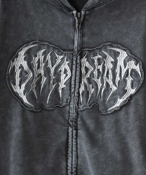 SITRY(シトリー)の「Grunge Style Sweat Zip Hoodie/グランジ ヴィンテージライク オーバーサイズ ミニ裏毛 半袖 フルジップパーカー フーディー パーカー スウェット レディース メンズ(パーカー・メンズ・ブラック/カーキ/ブラウン/ピンク・M/L)」の9枚目の写真