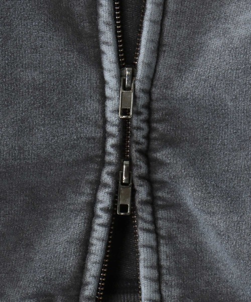SITRY(シトリー)の「Grunge Style Sweat Zip Hoodie/グランジ ヴィンテージライク オーバーサイズ ミニ裏毛 半袖 フルジップパーカー フーディー パーカー スウェット レディース メンズ(パーカー・メンズ・ブラック/カーキ/ブラウン/ピンク・M/L)」の8枚目の写真
