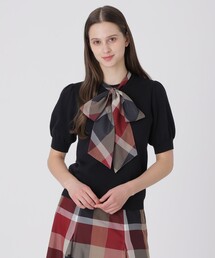 BLUE LABEL CRESTBRIDGE（ブルーレーベルクレストブリッジ）の「アセテートコットンニットリボンプルオーバー（Tシャツ/カットソー）」